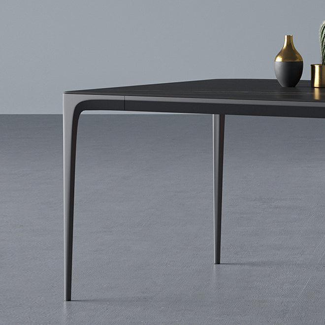 Modern Aluminium Dinette Set 1/2/4/9/10/11 Pieces Black Sintered Stone Dining Table Set Clearhalo 'Dining Room Sets' 'Dining Tables & Seating' 'dining_room_set' 'furn' 'furn_dining_room_set' 'Furniture' 'furniture_dining_room_set' 'Kitchen & Dining Furniture' 5043143