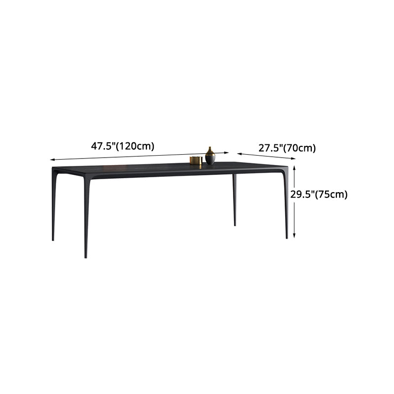 Modern Aluminium Dinette Set 1/2/4/9/10/11 Pieces Black Sintered Stone Dining Table Set Clearhalo 'Dining Room Sets' 'Dining Tables & Seating' 'dining_room_set' 'furn' 'furn_dining_room_set' 'Furniture' 'furniture_dining_room_set' 'Kitchen & Dining Furniture' 5043146