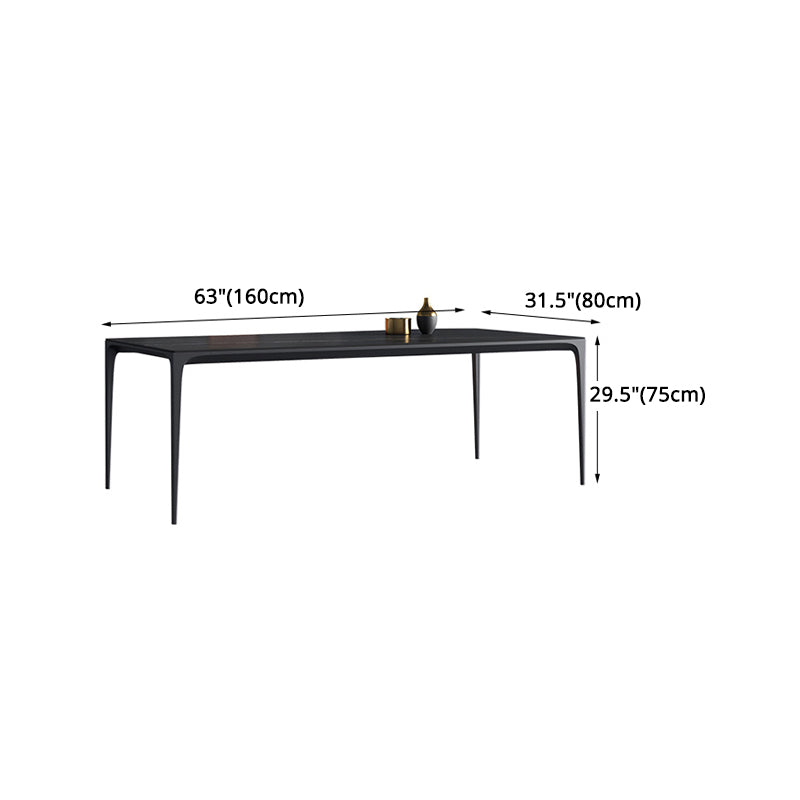 Modern Aluminium Dinette Set 1/2/4/9/10/11 Pieces Black Sintered Stone Dining Table Set Clearhalo 'Dining Room Sets' 'Dining Tables & Seating' 'dining_room_set' 'furn' 'furn_dining_room_set' 'Furniture' 'furniture_dining_room_set' 'Kitchen & Dining Furniture' 5043149