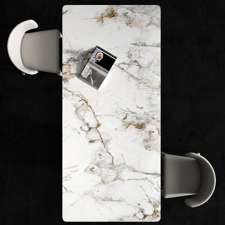 Designer Style Sintered Stone Dining Set Rectangle 1/2/3/6/7 Pieces Dining Room Table Set 3 Pieces: Table, 2 Chairs Clearhalo 'Dining Room Sets' 'Dining Tables & Seating' 'dining_room_set' 'furn' 'furn_dining_room_set' 'Furniture' 'furniture_dining_room_set' 'Kitchen & Dining Furniture' 5043156