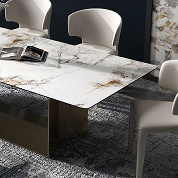 Designer Style Sintered Stone Dining Set Rectangle 1/2/3/6/7 Pieces Dining Room Table Set Clearhalo 'Dining Room Sets' 'Dining Tables & Seating' 'dining_room_set' 'furn' 'furn_dining_room_set' 'Furniture' 'furniture_dining_room_set' 'Kitchen & Dining Furniture' 5043162