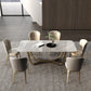 Luxury Sintered Stone Top Dining Set Rectangle 1/2/5/6/7 Pieces Dining Room Table Set Clearhalo 'Dining Room Sets' 'Dining Tables & Seating' 'dining_room_set' 'furn' 'furn_dining_room_set' 'Furniture' 'furniture_dining_room_set' 'Kitchen & Dining Furniture' 5043182