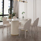 Modern Oval Dining Table Stone and Metal Double Pedestal Dining Table in White Clearhalo 'Dining Tables & Seating' 'Dining Tables' 'dining_table' 'furn' 'furn_dining_table' 'Furniture' 'furniture_dining_table' 'Kitchen & Dining Furniture' 5043216