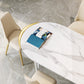 Stone Center Top Dining table Acrylic Double Pedestal Modern White Dinette Table Clearhalo 'Dining Tables & Seating' 'Dining Tables' 'dining_table' 'furn' 'furn_dining_table' 'Furniture' 'furniture_dining_table' 'Kitchen & Dining Furniture' 5043229