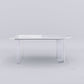 Stone Center Top Dining table Acrylic Double Pedestal Modern White Dinette Table Free Form Without Chairs Clearhalo 'Dining Tables & Seating' 'Dining Tables' 'dining_table' 'furn' 'furn_dining_table' 'Furniture' 'furniture_dining_table' 'Kitchen & Dining Furniture' 5043233