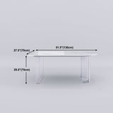 Stone Center Top Dining table Acrylic Double Pedestal Modern White Dinette Table Clearhalo 'Dining Tables & Seating' 'Dining Tables' 'dining_table' 'furn' 'furn_dining_table' 'Furniture' 'furniture_dining_table' 'Kitchen & Dining Furniture' 5043236