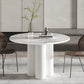 Round Standard Height Dining Table Modern Stone and Metal White Dinette Table Legs 43.3"L x 43.3"W x 29.5"H Without Chairs Clearhalo 'Dining Tables & Seating' 'Dining Tables' 'dining_table' 'furn' 'furn_dining_table' 'Furniture' 'furniture_dining_table' 'Kitchen & Dining Furniture' 5043248