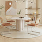 Round Standard Height Dining Table Modern Stone and Metal White Dinette Table Legs 47.2"L x 47.2"W x 29.5"H Without Chairs Clearhalo 'Dining Tables & Seating' 'Dining Tables' 'dining_table' 'furn' 'furn_dining_table' 'Furniture' 'furniture_dining_table' 'Kitchen & Dining Furniture' 5043249