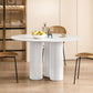 Round Standard Height Dining Table Modern Stone and Metal White Dinette Table Clearhalo 'Dining Tables & Seating' 'Dining Tables' 'dining_table' 'furn' 'furn_dining_table' 'Furniture' 'furniture_dining_table' 'Kitchen & Dining Furniture' 5043254