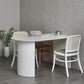 Irregular Shape Dining Table in White Modern Island Table with Double Pedestal Wood 70.9"L x 31.5"W x 29.5"H Without Chairs Clearhalo 'Dining Tables & Seating' 'Dining Tables' 'dining_table' 'furn' 'furn_dining_table' 'Furniture' 'furniture_dining_table' 'Kitchen & Dining Furniture' 5043266