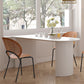 Irregular Shape Dining Table in White Modern Island Table with Double Pedestal Stone 70.9"L x 31.5"W x 29.5"H Without Chairs Clearhalo 'Dining Tables & Seating' 'Dining Tables' 'dining_table' 'furn' 'furn_dining_table' 'Furniture' 'furniture_dining_table' 'Kitchen & Dining Furniture' 5043267