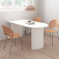 Irregular Shape Dining Table in White Modern Island Table with Double Pedestal Clearhalo 'Dining Tables & Seating' 'Dining Tables' 'dining_table' 'furn' 'furn_dining_table' 'Furniture' 'furniture_dining_table' 'Kitchen & Dining Furniture' 5043271
