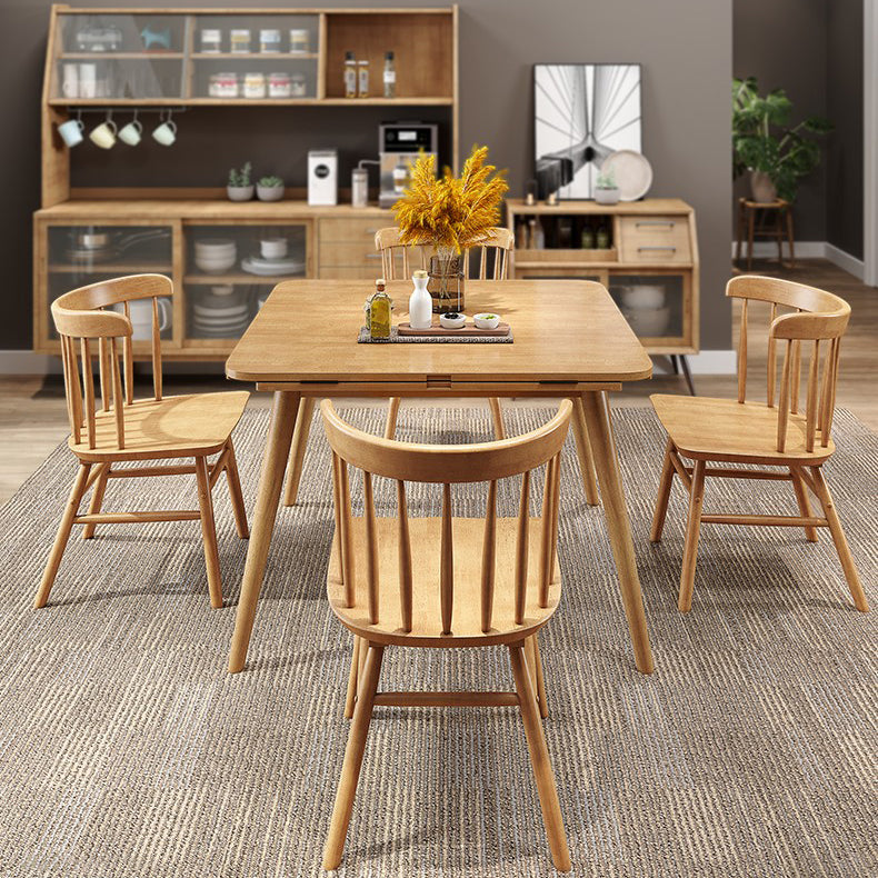 Industrial Solid Wood Dining Table Extendable Trestle Dining Table with 4 Legs Clearhalo 'Dining Tables & Seating' 'Dining Tables' 'dining_table' 'furn' 'furn_dining_table' 'Furniture' 'furniture_dining_table' 'Kitchen & Dining Furniture' 5043304