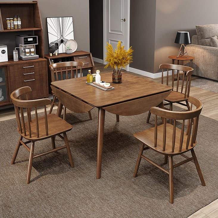 Industrial Solid Wood Dining Table Extendable Trestle Dining Table with 4 Legs Clearhalo 'Dining Tables & Seating' 'Dining Tables' 'dining_table' 'furn' 'furn_dining_table' 'Furniture' 'furniture_dining_table' 'Kitchen & Dining Furniture' 5043305