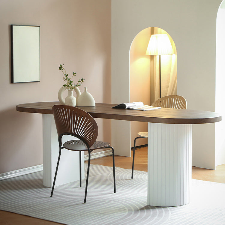 Modern Dining Oval Table Dining Wooden Table for Restaurant with Wood Legs Clearhalo 'Dining Tables & Seating' 'Dining Tables' 'dining_table' 'furn' 'furn_dining_table' 'Furniture' 'furniture_dining_table' 'Kitchen & Dining Furniture' 5043326