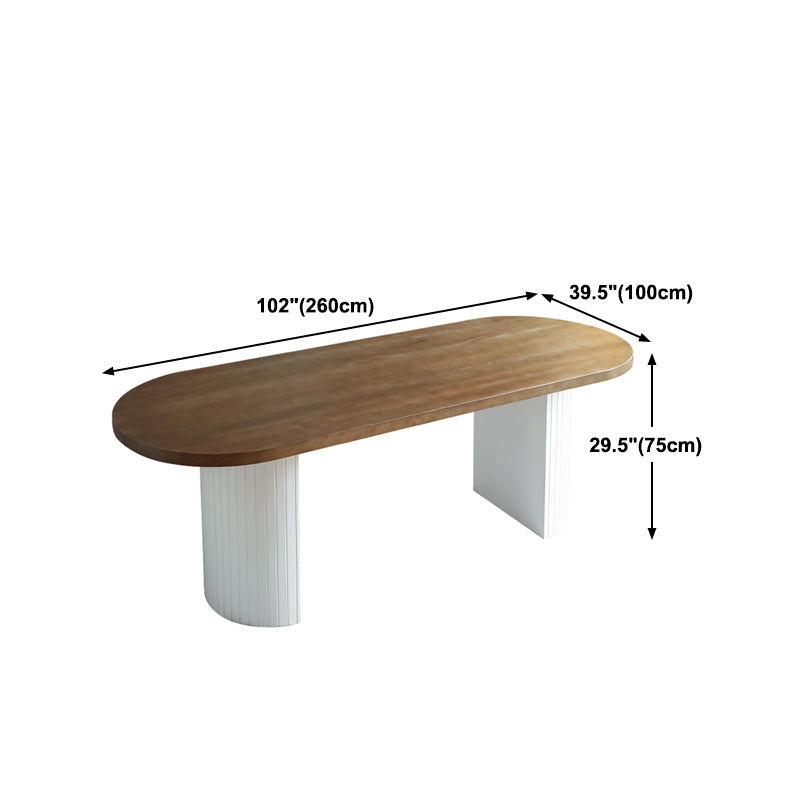 Modern Dining Oval Table Dining Wooden Table for Restaurant with Wood Legs Clearhalo 'Dining Tables & Seating' 'Dining Tables' 'dining_table' 'furn' 'furn_dining_table' 'Furniture' 'furniture_dining_table' 'Kitchen & Dining Furniture' 5043335
