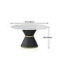 Round Stone Dining Table Black Base Traditional Luxury Dinette Table in White Clearhalo 'Dining Tables & Seating' 'Dining Tables' 'dining_table' 'furn' 'furn_dining_table' 'Furniture' 'furniture_dining_table' 'Kitchen & Dining Furniture' 5043354