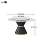 Round Stone Dining Table Black Base Traditional Luxury Dinette Table in White Clearhalo 'Dining Tables & Seating' 'Dining Tables' 'dining_table' 'furn' 'furn_dining_table' 'Furniture' 'furniture_dining_table' 'Kitchen & Dining Furniture' 5043357