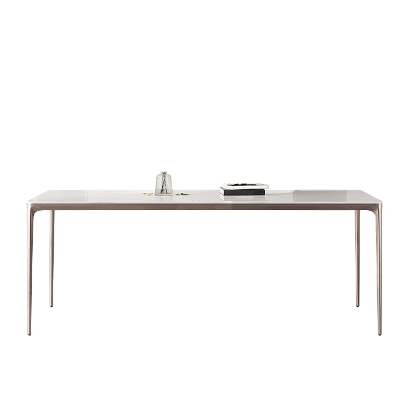 Sintered Stone Top Luxury White Table for Restaurant Rectangle Dining Table with 4 Legs 102.4"L x 47.2"W x 29.5"H Clearhalo 'Dining Tables & Seating' 'Dining Tables' 'dining_table' 'Furniture' 'furniture_dining_table' 'Kitchen & Dining Furniture' 5043363