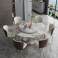 Modern Home Sintered Stone Table Round Pedestal Dining Table Pandora Gold 47.2"L x 47.2"W x 29.5"H Without Chairs Clearhalo 'Dining Tables & Seating' 'Dining Tables' 'dining_table' 'furn' 'furn_dining_table' 'Furniture' 'furniture_dining_table' 'Kitchen & Dining Furniture' 5043408