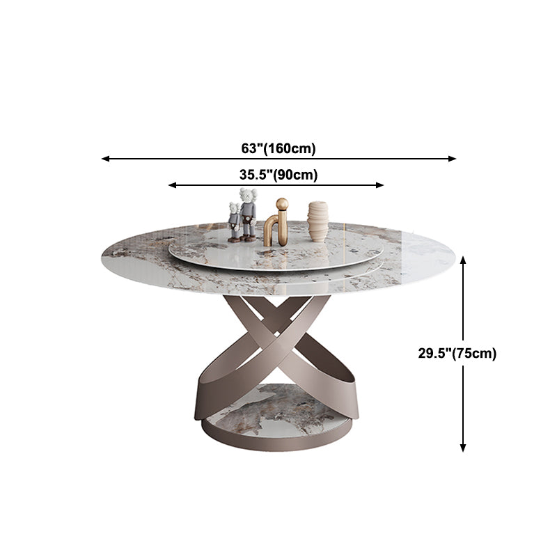Modern Home Sintered Stone Table Round Pedestal Dining Table Clearhalo 'Dining Tables & Seating' 'Dining Tables' 'dining_table' 'furn' 'furn_dining_table' 'Furniture' 'furniture_dining_table' 'Kitchen & Dining Furniture' 5043422
