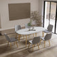 Modern Oval Dinette Table White Home Kitchen Dinner Stone Top 4-foot Resin Table Gold 63"L x 27.6"W x 29.5"H Without Chairs Clearhalo 'Dining Tables & Seating' 'Dining Tables' 'dining_table' 'furn' 'furn_dining_table' 'Furniture' 'furniture_dining_table' 'Kitchen & Dining Furniture' 5043452