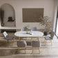 Modern Oval Dinette Table White Home Kitchen Dinner Stone Top 4-foot Resin Table Gold 51.2"L x 23.6"W x 29.5"H Without Chairs Clearhalo 'Dining Tables & Seating' 'Dining Tables' 'dining_table' 'furn' 'furn_dining_table' 'Furniture' 'furniture_dining_table' 'Kitchen & Dining Furniture' 5043453