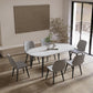 Modern Oval Dinette Table White Home Kitchen Dinner Stone Top 4-foot Resin Table Black 51.2"L x 23.6"W x 29.5"H Without Chairs Clearhalo 'Dining Tables & Seating' 'Dining Tables' 'dining_table' 'furn' 'furn_dining_table' 'Furniture' 'furniture_dining_table' 'Kitchen & Dining Furniture' 5043454
