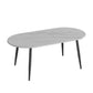 Modern Oval Dinette Table White Home Kitchen Dinner Stone Top 4-foot Resin Table Black Without Chairs Clearhalo 'Dining Tables & Seating' 'Dining Tables' 'dining_table' 'furn' 'furn_dining_table' 'Furniture' 'furniture_dining_table' 'Kitchen & Dining Furniture' 5043456