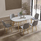 Modern Oval Dinette Table White Home Kitchen Dinner Stone Top 4-foot Resin Table Clearhalo 'Dining Tables & Seating' 'Dining Tables' 'dining_table' 'furn' 'furn_dining_table' 'Furniture' 'furniture_dining_table' 'Kitchen & Dining Furniture' 5043463
