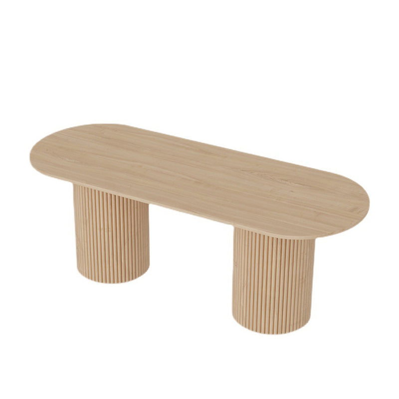 Contemporary Style Dining Oval Table Dining Wooden Table for Restaurant with Wood Legs Without Chairs Clearhalo 'Dining Tables & Seating' 'Dining Tables' 'dining_table' 'furn' 'furn_dining_table' 'Furniture' 'furniture_dining_table' 'Kitchen & Dining Furniture' 5043473