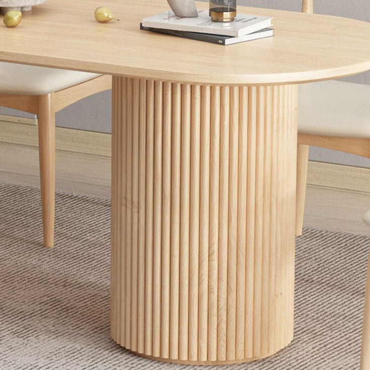 Contemporary Style Dining Oval Table Dining Wooden Table for Restaurant with Wood Legs Clearhalo 'Dining Tables & Seating' 'Dining Tables' 'dining_table' 'furn' 'furn_dining_table' 'Furniture' 'furniture_dining_table' 'Kitchen & Dining Furniture' 5043476