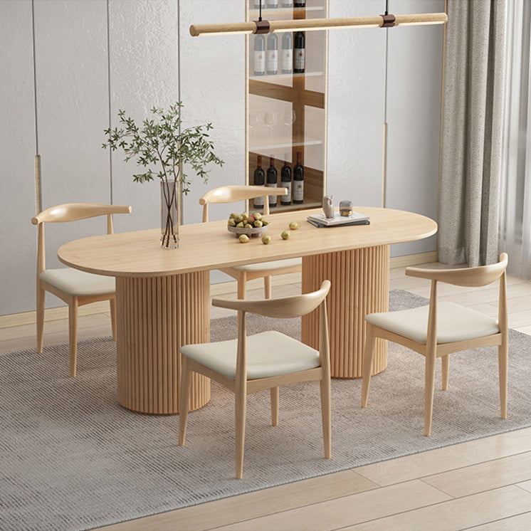 Contemporary Style Dining Oval Table Dining Wooden Table for Restaurant with Wood Legs Clearhalo 'Dining Tables & Seating' 'Dining Tables' 'dining_table' 'furn' 'furn_dining_table' 'Furniture' 'furniture_dining_table' 'Kitchen & Dining Furniture' 5043479