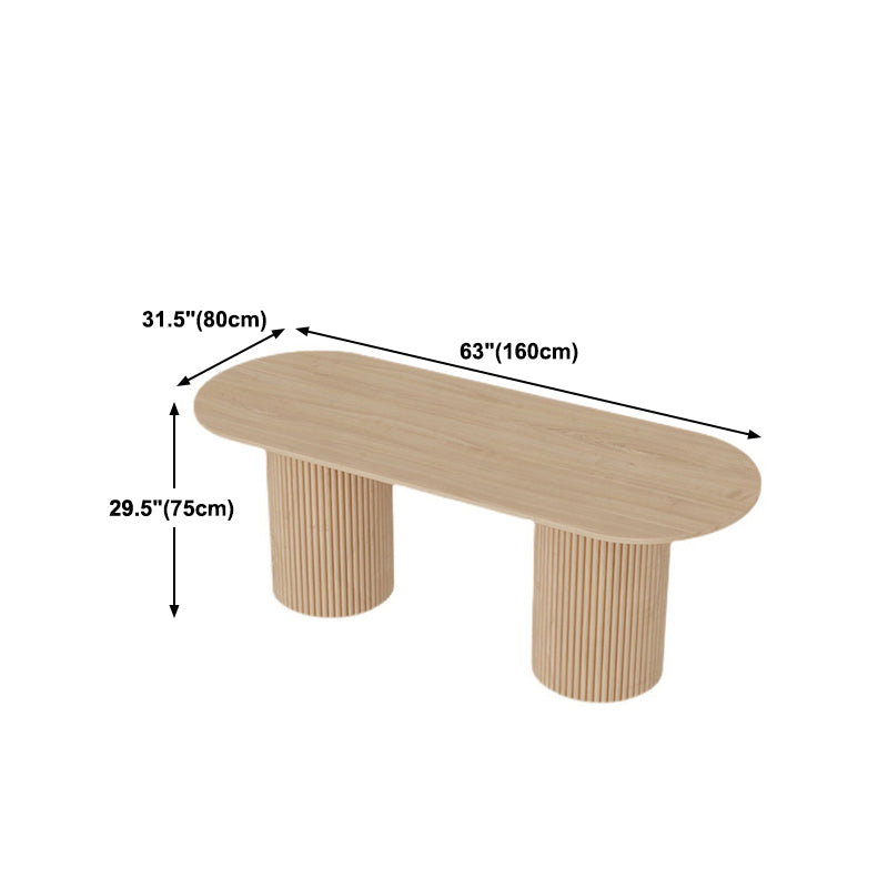 Contemporary Style Dining Oval Table Dining Wooden Table for Restaurant with Wood Legs Clearhalo 'Dining Tables & Seating' 'Dining Tables' 'dining_table' 'furn' 'furn_dining_table' 'Furniture' 'furniture_dining_table' 'Kitchen & Dining Furniture' 5043485