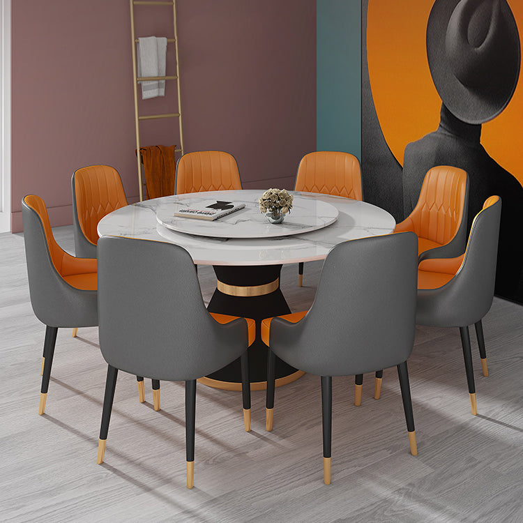 Black and White Dining Table Traditional Luxury Stone and Metal Dining Room Collection Clearhalo 'Dining Tables & Seating' 'Dining Tables' 'dining_table' 'furn' 'furn_dining_table' 'Furniture' 'furniture_dining_table' 'Kitchen & Dining Furniture' 5043494