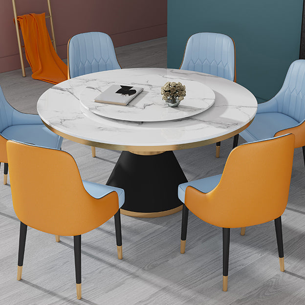 Black and White Dining Table Traditional Luxury Stone and Metal Dining Room Collection Clearhalo 'Dining Tables & Seating' 'Dining Tables' 'dining_table' 'furn' 'furn_dining_table' 'Furniture' 'furniture_dining_table' 'Kitchen & Dining Furniture' 5043502