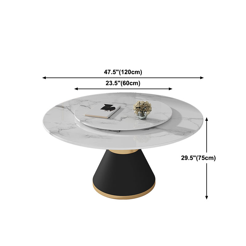 Black and White Dining Table Traditional Luxury Stone and Metal Dining Room Collection Clearhalo 'Dining Tables & Seating' 'Dining Tables' 'dining_table' 'furn' 'furn_dining_table' 'Furniture' 'furniture_dining_table' 'Kitchen & Dining Furniture' 5043505