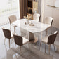 Modern Style Metal Dining Table Sintered Stone Top Table for Dining Room White 47.2"L x 47.2"W x 29.5"H Without Chairs Clearhalo 'Dining Tables & Seating' 'Dining Tables' 'dining_table' 'furn' 'furn_dining_table' 'Furniture' 'furniture_dining_table' 'Kitchen & Dining Furniture' 5043514