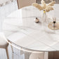 Modern Style Metal Dining Table Sintered Stone Top Table for Dining Room Clearhalo 'Dining Tables & Seating' 'Dining Tables' 'dining_table' 'furn' 'furn_dining_table' 'Furniture' 'furniture_dining_table' 'Kitchen & Dining Furniture' 5043519