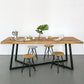Industrial Solid Wood Table for Restaurant Rectangle Dining Table with Trestle Base 86.6"L x 31.5"W x 29.5"H Without Chairs Clearhalo 'Dining Tables & Seating' 'Dining Tables' 'dining_table' 'furn' 'furn_dining_table' 'Furniture' 'furniture_dining_table' 'Kitchen & Dining Furniture' 5043529