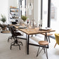 Industrial Solid Wood Table for Restaurant Rectangle Dining Table with Trestle Base 94.5"L x 35.4"W x 29.5"H Without Chairs Clearhalo 'Dining Tables & Seating' 'Dining Tables' 'dining_table' 'furn' 'furn_dining_table' 'Furniture' 'furniture_dining_table' 'Kitchen & Dining Furniture' 5043530