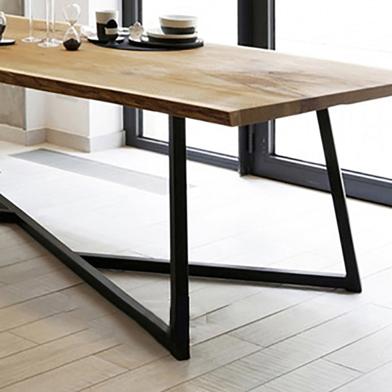 Industrial Solid Wood Table for Restaurant Rectangle Dining Table with Trestle Base Clearhalo 'Dining Tables & Seating' 'Dining Tables' 'dining_table' 'furn' 'furn_dining_table' 'Furniture' 'furniture_dining_table' 'Kitchen & Dining Furniture' 5043535