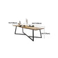 Industrial Solid Wood Table for Restaurant Rectangle Dining Table with Trestle Base Clearhalo 'Dining Tables & Seating' 'Dining Tables' 'dining_table' 'furn' 'furn_dining_table' 'Furniture' 'furniture_dining_table' 'Kitchen & Dining Furniture' 5043537