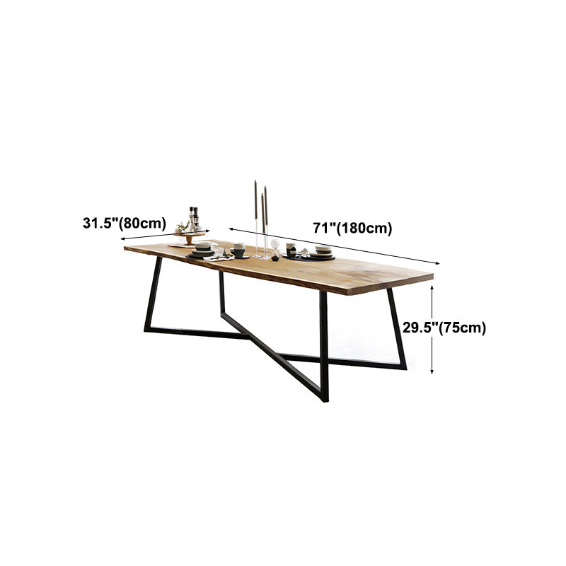 Industrial Solid Wood Table for Restaurant Rectangle Dining Table with Trestle Base Clearhalo 'Dining Tables & Seating' 'Dining Tables' 'dining_table' 'furn' 'furn_dining_table' 'Furniture' 'furniture_dining_table' 'Kitchen & Dining Furniture' 5043541
