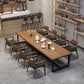 Industrial Solid Wood Table for Restaurant Dining Table with Trestle Base 118.1"L x 47.2"W x 29.5"H Without Chairs Clearhalo 'Dining Tables & Seating' 'Dining Tables' 'dining_table' 'furn' 'furn_dining_table' 'Furniture' 'furniture_dining_table' 'Kitchen & Dining Furniture' 5043547