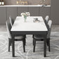 Medieval Modern Sintered Stone Dining Table Rectangle Indoor Table with 4 Legs White 59.1"L x 31.5"W x 29.5"H Without Chairs Clearhalo 'Dining Tables & Seating' 'Dining Tables' 'dining_table' 'furn' 'furn_dining_table' 'Furniture' 'furniture_dining_table' 'Kitchen & Dining Furniture' 5043570
