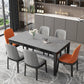 Medieval Modern Sintered Stone Dining Table Rectangle Indoor Table with 4 Legs Gray Without Chairs Clearhalo 'Dining Tables & Seating' 'Dining Tables' 'dining_table' 'furn' 'furn_dining_table' 'Furniture' 'furniture_dining_table' 'Kitchen & Dining Furniture' 5043571
