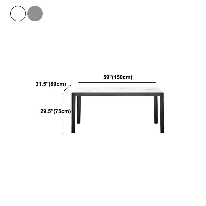 Medieval Modern Sintered Stone Dining Table Rectangle Indoor Table with 4 Legs Clearhalo 'Dining Tables & Seating' 'Dining Tables' 'dining_table' 'furn' 'furn_dining_table' 'Furniture' 'furniture_dining_table' 'Kitchen & Dining Furniture' 5043582
