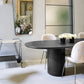 Solid Wood Contemporary Oval Table Black Wood Top Table with Double Pedestal Clearhalo 'Dining Tables & Seating' 'Dining Tables' 'dining_table' 'furn' 'furn_dining_table' 'Furniture' 'furniture_dining_table' 'Kitchen & Dining Furniture' 5043589