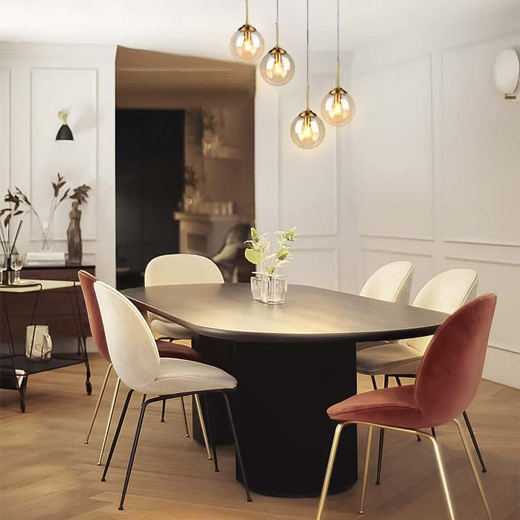 Solid Wood Contemporary Oval Table Black Wood Top Table with Double Pedestal Clearhalo 'Dining Tables & Seating' 'Dining Tables' 'dining_table' 'furn' 'furn_dining_table' 'Furniture' 'furniture_dining_table' 'Kitchen & Dining Furniture' 5043591